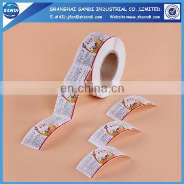 Custom full color printing paper adhesive sticker in roll