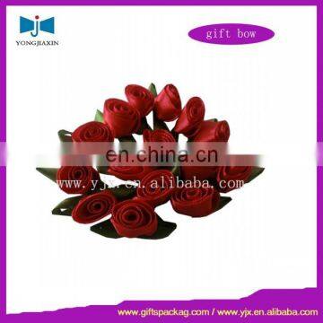 handmade red ribbon flowers/ribbon flowers rose/ribbon rose for garment