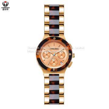 XINBOQIN Manufacturer Custom Brand New Style Casual Fashion High Quanlity Luxury Wood Japan Movt Quartz Acetate Women's WatchXINBOQIN Supplier Custom Brand New Girls Fashion Tide Luxury Brand Quartz Waterproof Acetate Watch