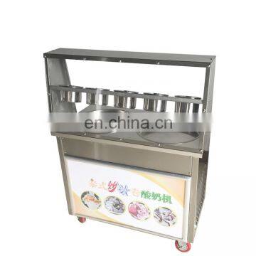 China Factory Supply Fry Ice Cream Machine Most Popular 2 Pan Durable Thailand Rolled Fry Ice Cream Machine Price