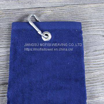 Wholesale Terry Velour Soft Golf Towels Plain Dyed With Clip photo-4