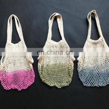 Ombre dip dyed net bag Mesh crochet  long handle net bag french  beach bohemian bag