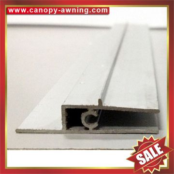 frontal Back Aluminium aluminum alu connector bar Profile for diy pc polycarbonate awning canopy canopies