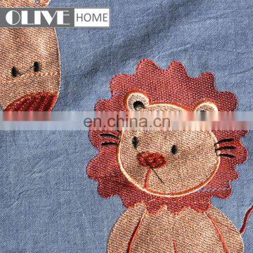 Wholesale Home Textile Luxury Embroidery Animal 100% Cotton Comforter Quilt Set Bed Sheet Cover Set Baby Bedding Set For Kids photo-4