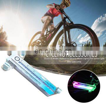 32 patterns Double Sided Colorful waterproof bike spoke lights battery powered easy installation bike wheel light