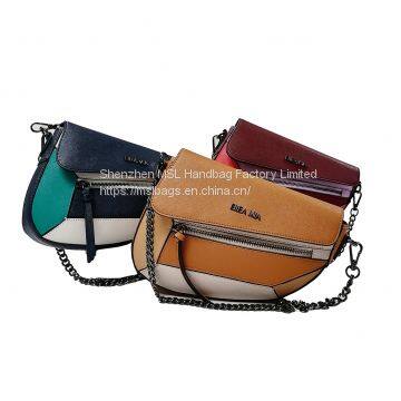 2021 Portable Outdoor Colorful Female Girls Women Handbag Saddle Bags With Chain