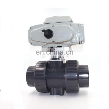 CTB two way motorized pvc ball valve with electric actuator 220V 380V 24V valve pvc double union ball valve