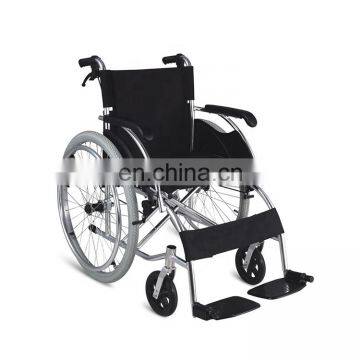 Manual folding aluminum wheelchair for disabled and elderly