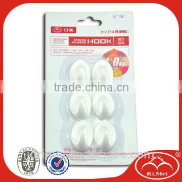 White Strong adhesive hold plastic hook