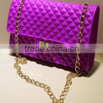 2013 New Beautiful Long Chain Silicone Shoulder Bag,ladies' Handbag