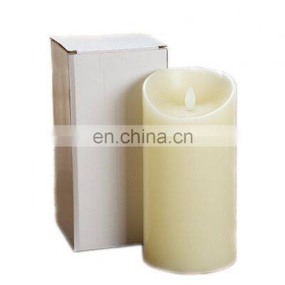 2020  IVORY Flame less 3 AAA  BATTERY OPERATED LED WAX Pillar Flickering CANDLES SET