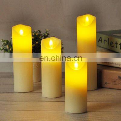 2020 IVORY Flame Less 3 AAA BATTERY OPERATED LED WAX Pillar Flickering CANDLES SET photo-3