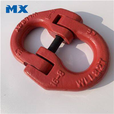 Connecting link chain connector hammer lock