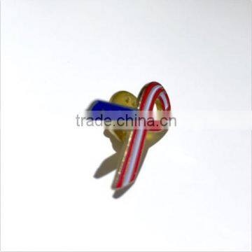 Vintage Patriotic Stars & Stripes American Flag Ribbon PIn Brooch Tie Lapel Pin photo-3