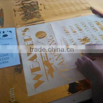 Window Lettering Sticker kiss cut gold sticker decoration