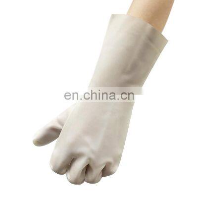 Customized 32 cm Safe Work Milky White Translucent Nitrile Gloves photo-2