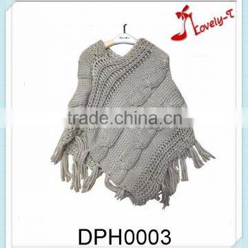 Lovely Tfashion acrylic baby girl's winter kintted tassels poncho shawls poncho sweater