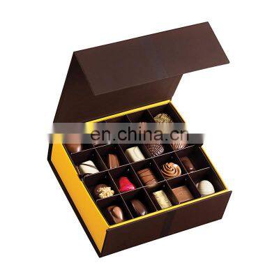 Customized luxury cardboard magnetic folding chocolate box packaging