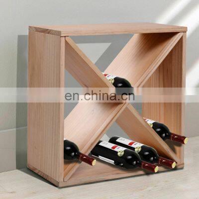 Wooden Wine Rack Tabletop 24 Bottle Holder Storage Cube Stand Champagne Stack photo-2