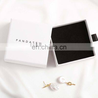 PandaSew Slide Drawer Jewelry Box for Ring Necklace Earring Cardboard Gift Packaging Customized Logo Jewelry Box