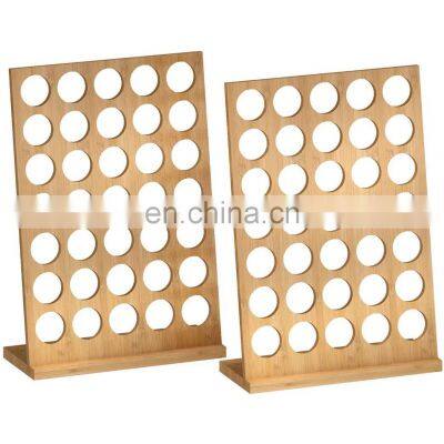 Coffee Pod Holder for K-cups 100% Pure Bamboo 35 Pods Capacity Display Rack  K Cups Organizer for Countertop Display Stand