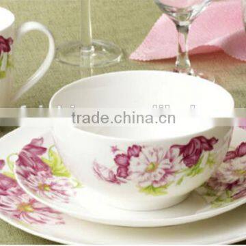 16 pcs new bone china dinner set with flower decal corelle dinnerware sets with new bone china material