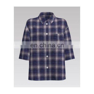 2022 Fashion check 100% Cotton high density yarn dyed fabric for shirt