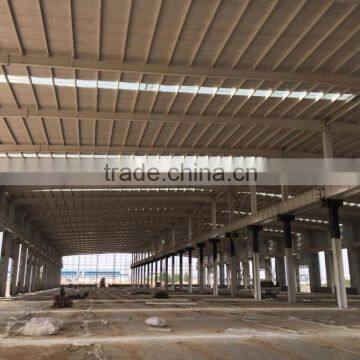 Structural Steel Warehouse With White Fireproof Painted Steel Frame