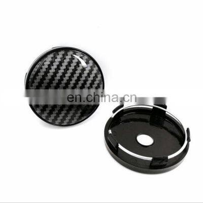 Large Inventory ABS Plastic 60mm Customized Carbon Fiber Car Wheel Center Cap