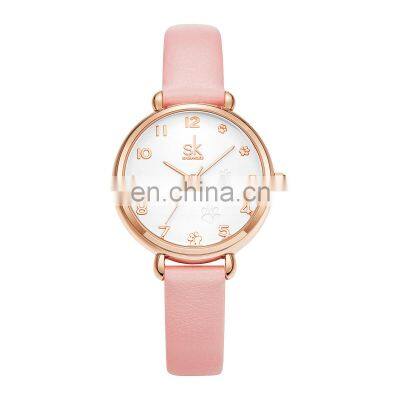 SHENGKE Pink Cute Girls Wristwatch K9025 Clear Arabic Number Dial Watches Ultra Band Kids Watch Chinese Factory Watch photo-5