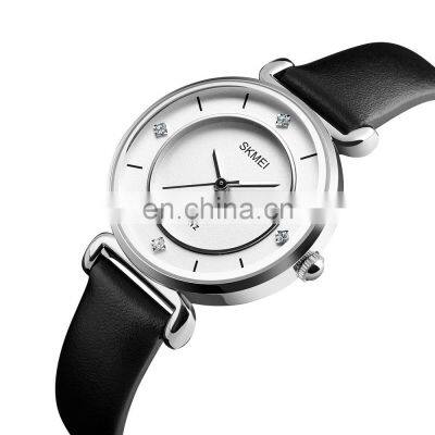 Wholesale Skmei 1330 Elegant Fashion Japan Movement Stainless Steel Wristwatch Fancy Leather Quartz Watch
