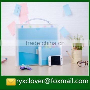 Expanding handle carrying clear pockets plastic file in customized size