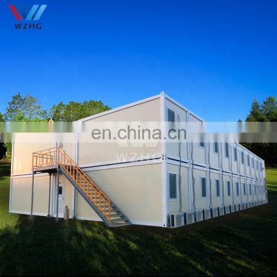 Gray flat pack container dormitory one stop service building for sale