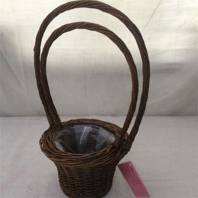 Traditional Craft By Hand Vintage Basket With Lid Wicker Basket For Picnic