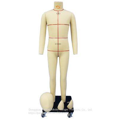 Industry fiberglass made boys' full body sewing tailors' mannequin with detachable head, shoulder caps size 130