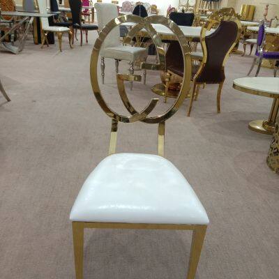 Factory Direct Sale High Quality Stainless Steel Chair with PU Cushion for Wedding Decoration