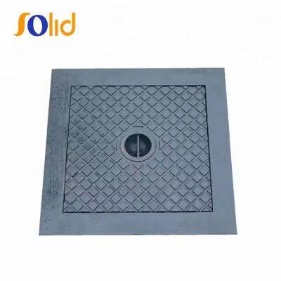 EN124 heavy duty Epoxy Coating Ductile Iron Gray Cast Iron Square Recessed Manhole Cover Manufacturer