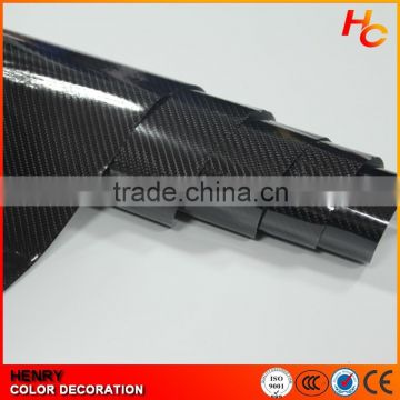 Top quality waterproof black 4D carbon fiber decal film self adhesive