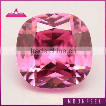 wuzhou factory price pink square cut zirconia gemstone