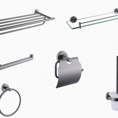 Китайское сантехническое оборудование для ванной комнаты. Комплект сантехнических аксессуаров для ванной из нержавеющей стали. Полотенцесушитель