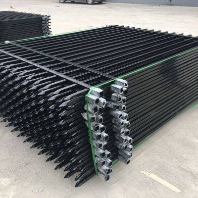 6ft Tall 8ft Wide Galvanized Flat Top Steel Fence Modern Spear Top Zinc Steel Metal Picket Fence photo-6