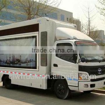 High quality Foton mini led mobile stage truck,4x2 led mobile advertising trucks for sale