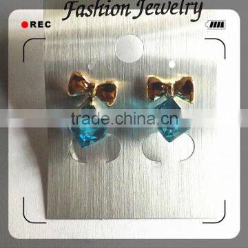Alloy Jewelry Copper Brass Plating Gold Crystal Earring photo-2