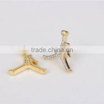 2016 Fashion Hip Pop Jewelry Men White Zircon 925 Silver Yellow Gold Platedstud Earring photo-5