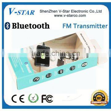 2015Sucker Type Car FM Transimitter With One Color Screen for Iphone 5
