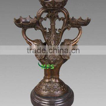 Bronze flower candlesticks statue