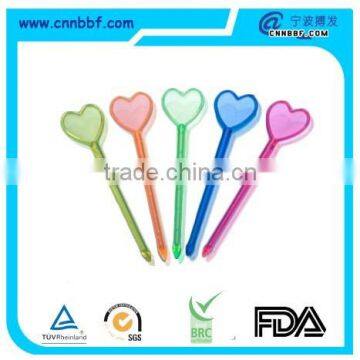 Promotional Disposable Big Heart Plastic Cocktail Picks