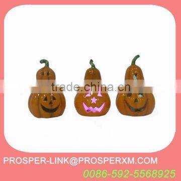 Ceramic pumpkin candle holder set