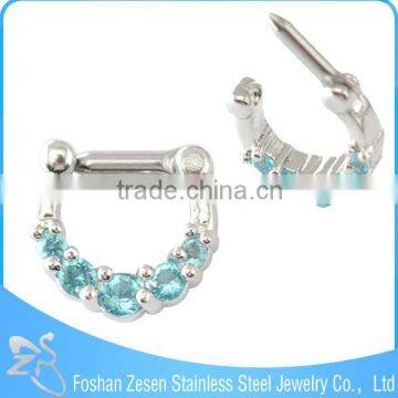 Hot Designs White Zircon Body Jewelry Nose Septum Piercing photo-4