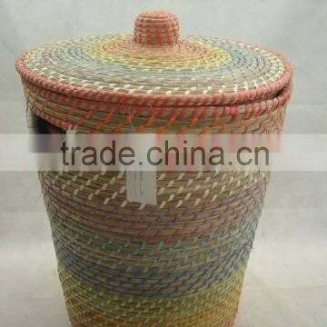Hotsale unique design & multi color of straw laundry basket for storage & decoration                        
                                                                                Supplier's Choice